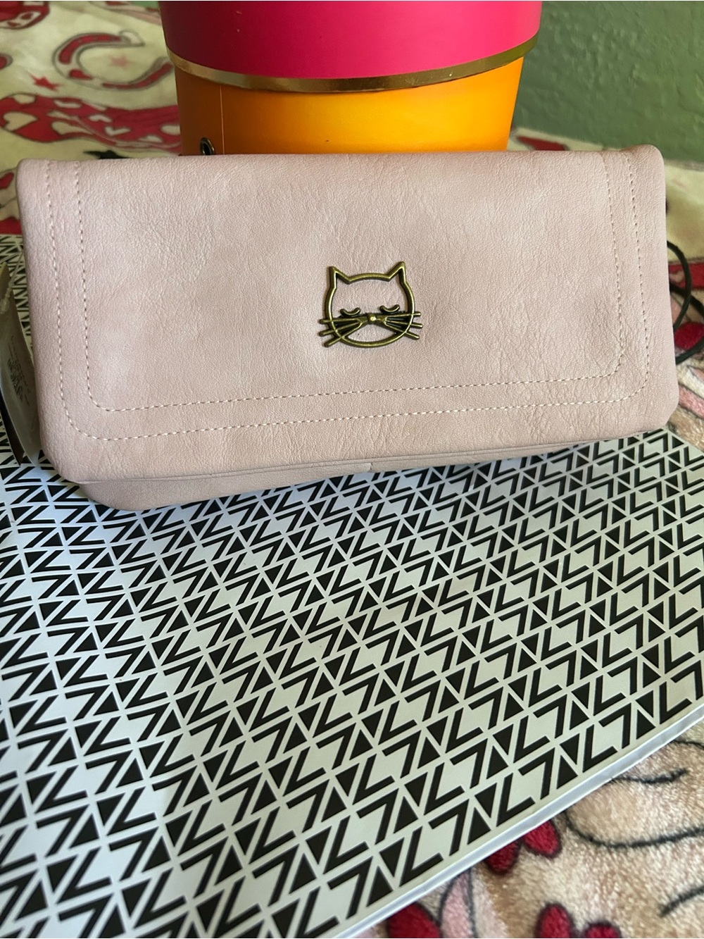 Pink Cat Emblem Women's Clutch Wallet - Unbranded